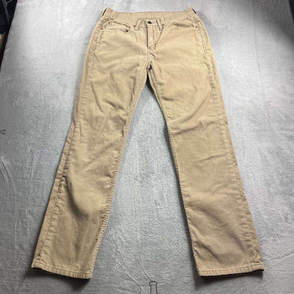 Levis 514 Corduroy Beige Pants Jeans Mens 31x30 Retro White Tab Straight Fit